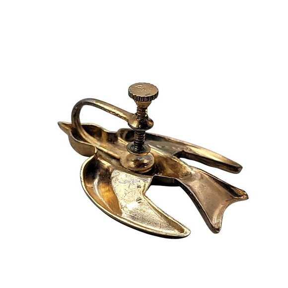 Coro Pegasus Sparrow ScrewBack Earrings Gold Tone VTG Original Hallmark 1940s - Picture 13 of 15